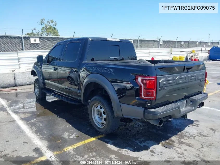 2019 Ford F-150 Raptor VIN: 1FTFW1RG2KFC09075 Lot: 39912584