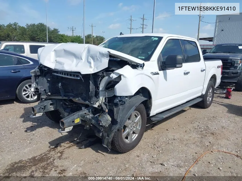 2019 Ford F-150 Xlt VIN: 1FTEW1E58KKE91410 Lot: 39914740