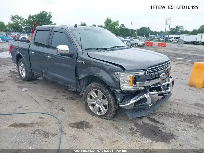 1FTEW1E51KFD10429 2019 Ford F-150 Lariat