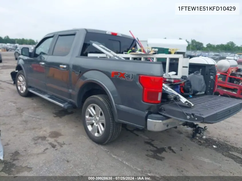 1FTEW1E51KFD10429 2019 Ford F-150 Lariat