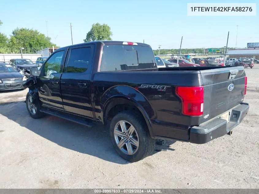 2019 Ford F-150 Xlt VIN: 1FTEW1E42KFA58276 Lot: 39957633