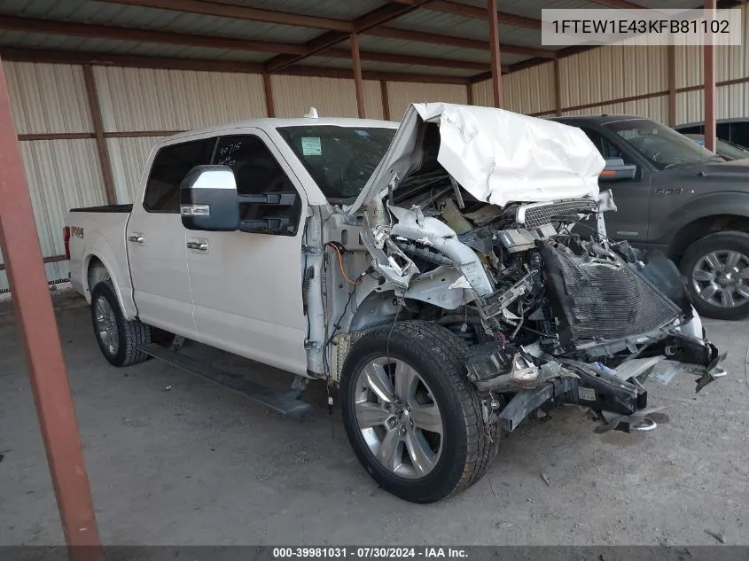 1FTEW1E43KFB81102 2019 Ford F-150 Platinum