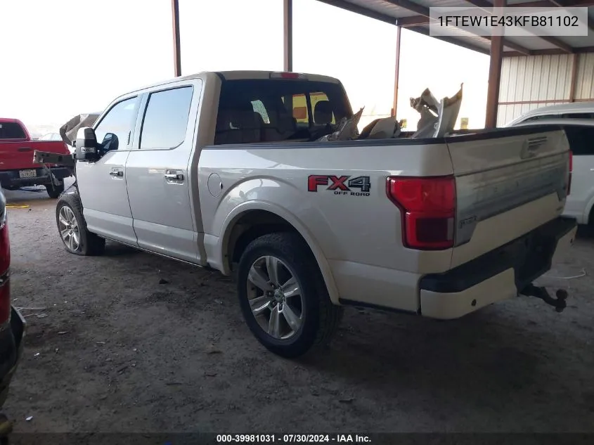 1FTEW1E43KFB81102 2019 Ford F-150 Platinum