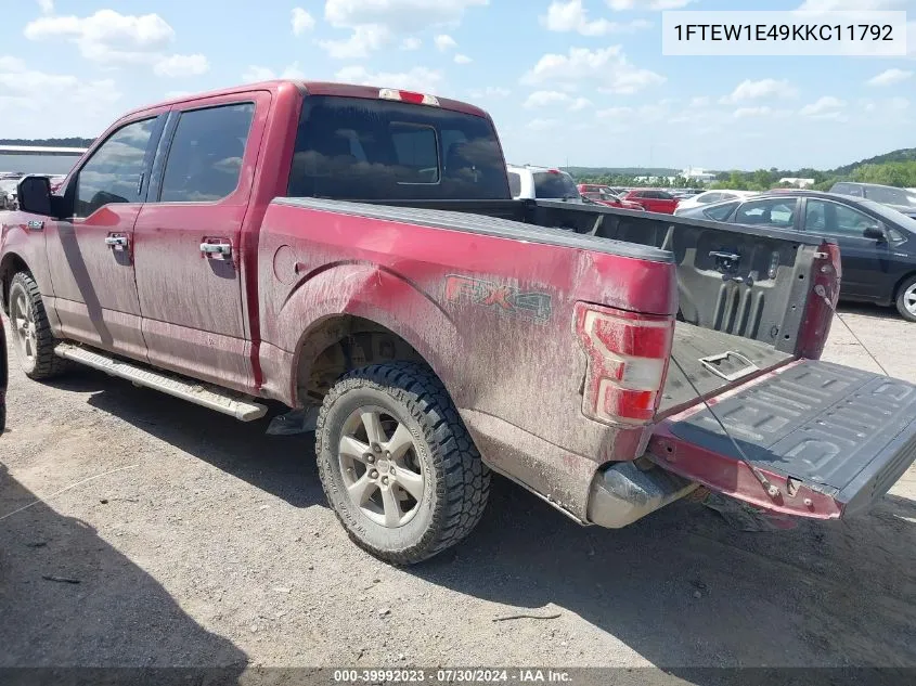 1FTEW1E49KKC11792 2019 Ford F-150 Xlt