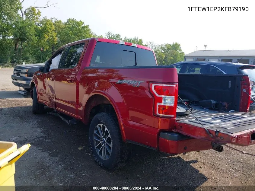 2019 Ford F-150 Xlt VIN: 1FTEW1EP2KFB79190 Lot: 40000284