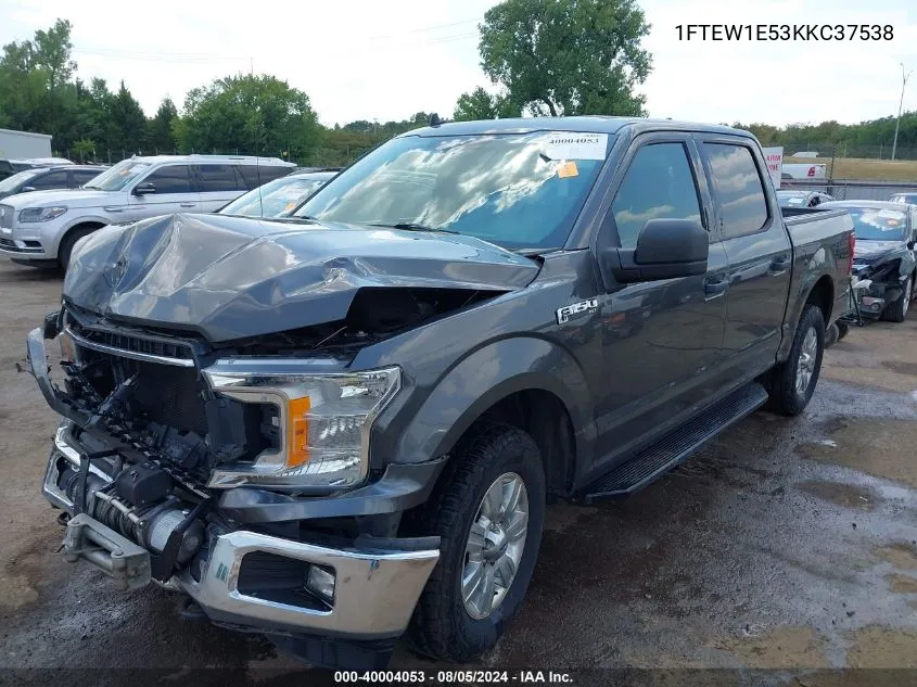 2019 Ford F-150 Xlt VIN: 1FTEW1E53KKC37538 Lot: 40004053