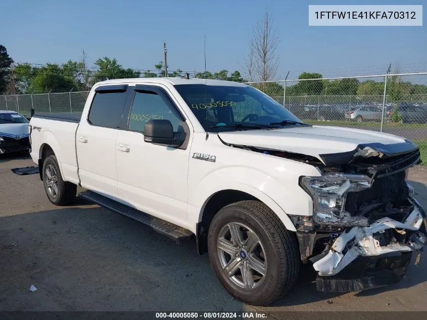 2019 Ford F-150 Xlt VIN: 1FTFW1E41KFA70312 Lot: 40005050