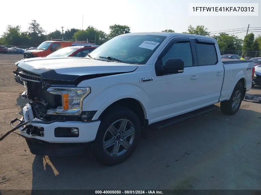 1FTFW1E41KFA70312 2019 Ford F-150 Xlt