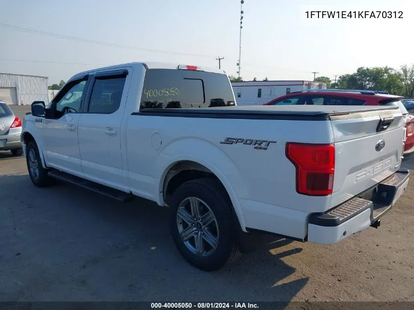 1FTFW1E41KFA70312 2019 Ford F-150 Xlt