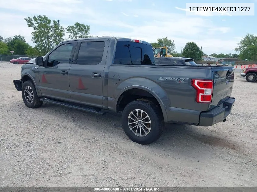 2019 Ford F-150 Xlt VIN: 1FTEW1E4XKFD11277 Lot: 40008488