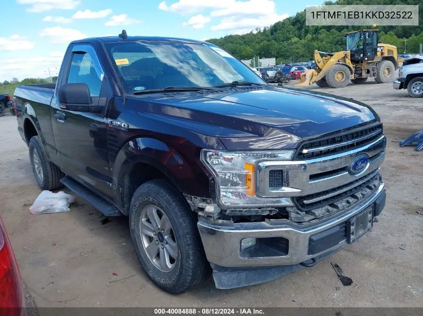 2019 Ford F-150 Xlt VIN: 1FTMF1EB1KKD32522 Lot: 40084888