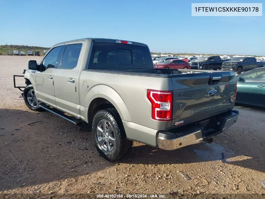 1FTEW1C5XKKE90178 2019 Ford F-150 Xlt