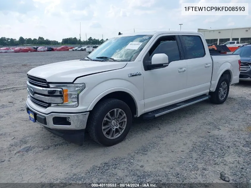 2019 Ford F-150 Lariat VIN: 1FTEW1CP9KFD08593 Lot: 40110553