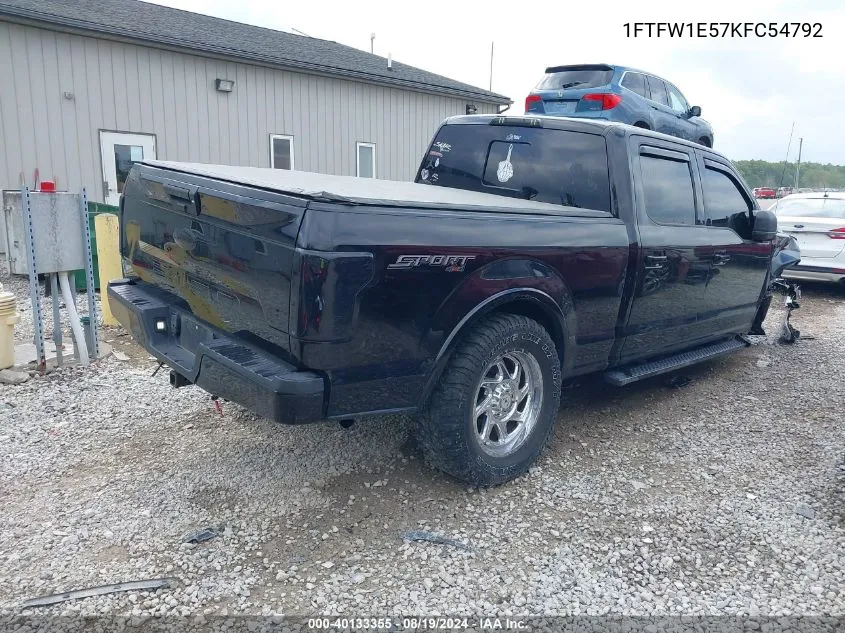 1FTFW1E57KFC54792 2019 Ford F-150 Xlt