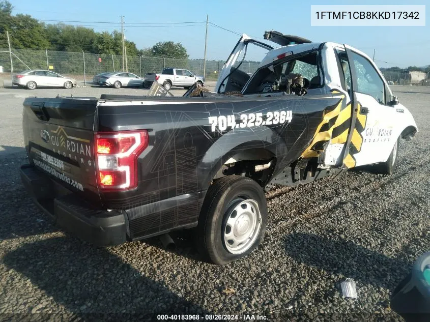 2019 Ford F-150 Xl VIN: 1FTMF1CB8KKD17342 Lot: 40183968