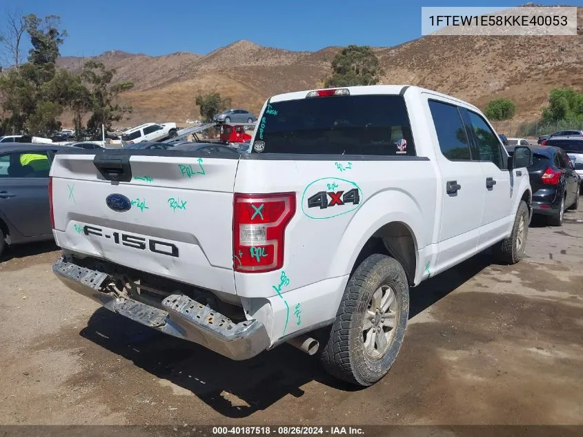 2019 Ford F-150 Xlt VIN: 1FTEW1E58KKE40053 Lot: 40187518