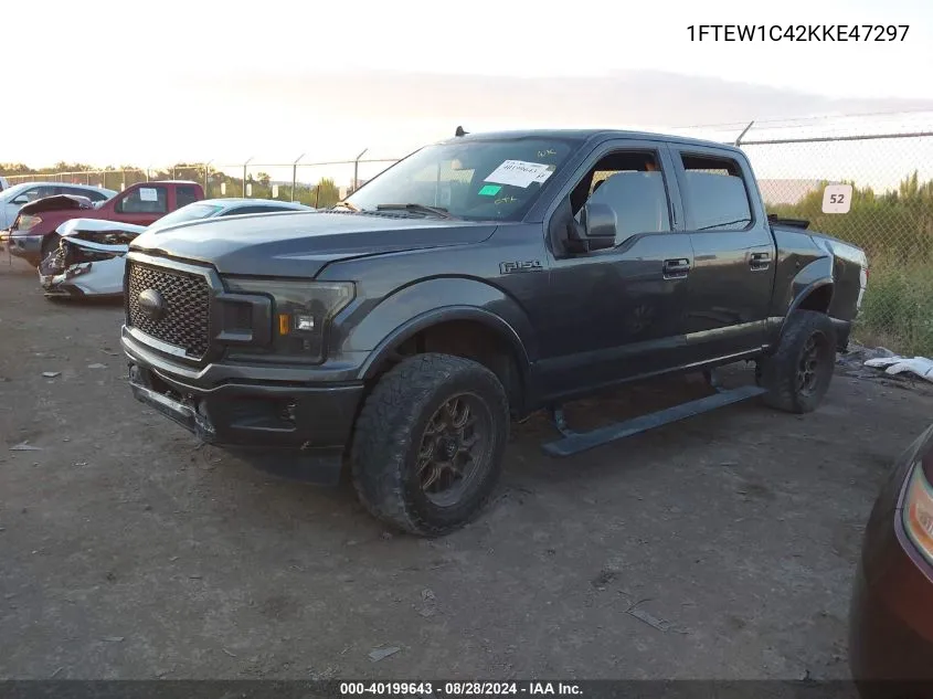 1FTEW1C42KKE47297 2019 Ford F-150 Lariat