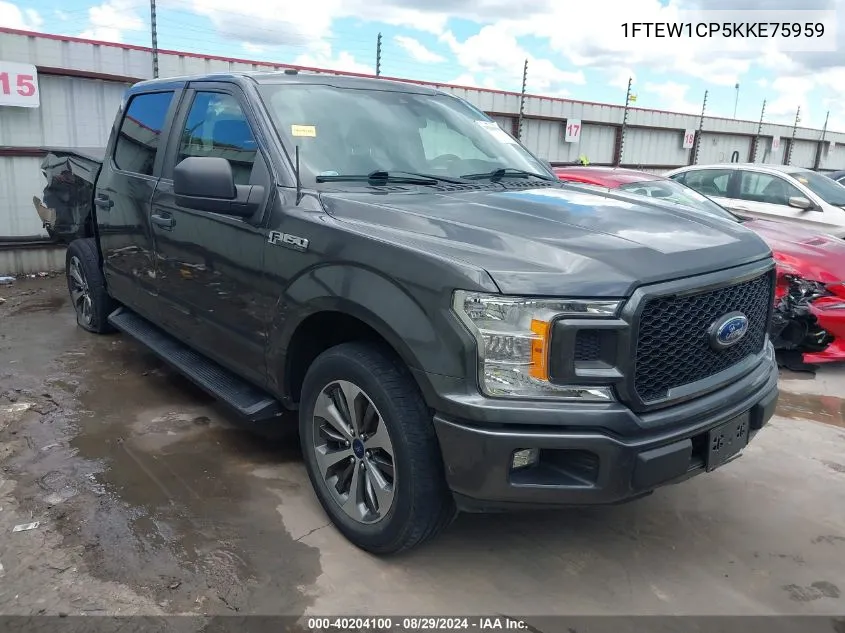 2019 Ford F-150 Xl VIN: 1FTEW1CP5KKE75959 Lot: 40204100