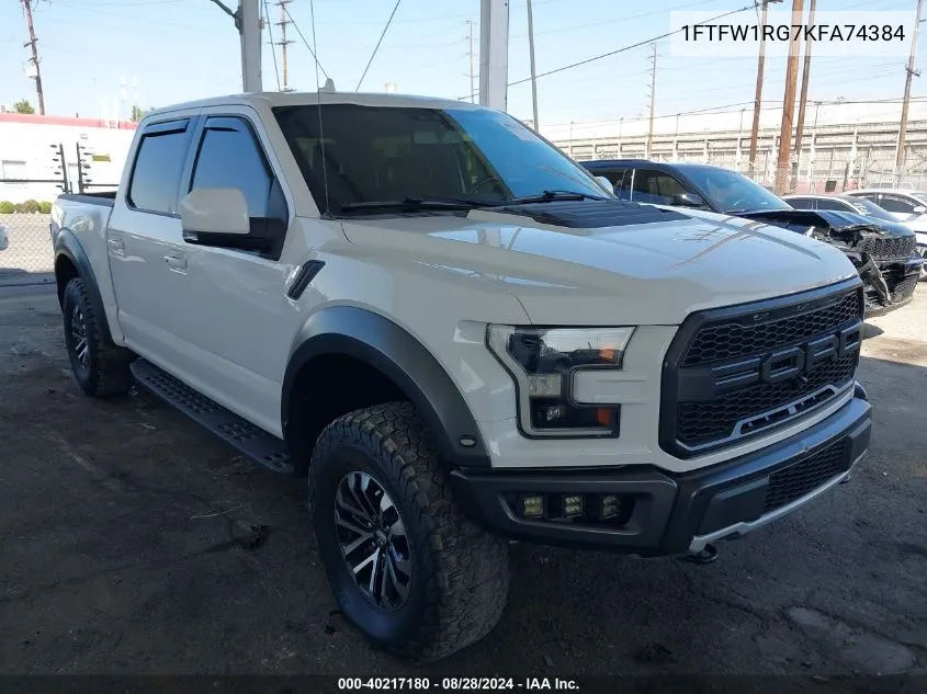 1FTFW1RG7KFA74384 2019 Ford F-150 Raptor