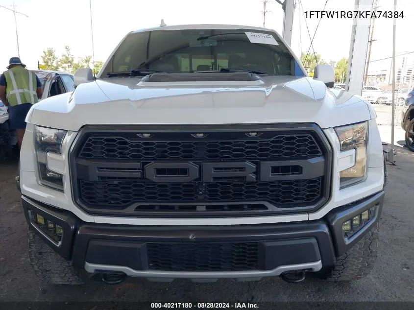 1FTFW1RG7KFA74384 2019 Ford F-150 Raptor