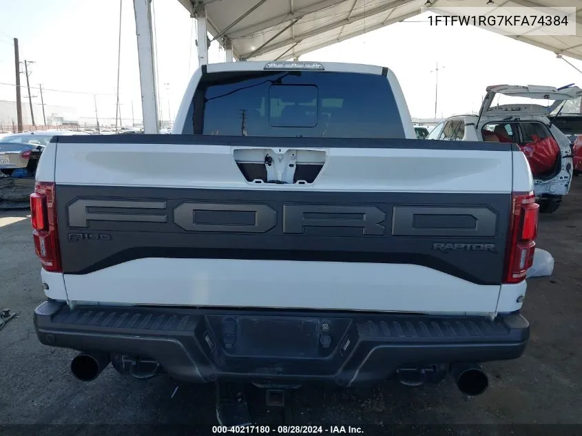 1FTFW1RG7KFA74384 2019 Ford F-150 Raptor