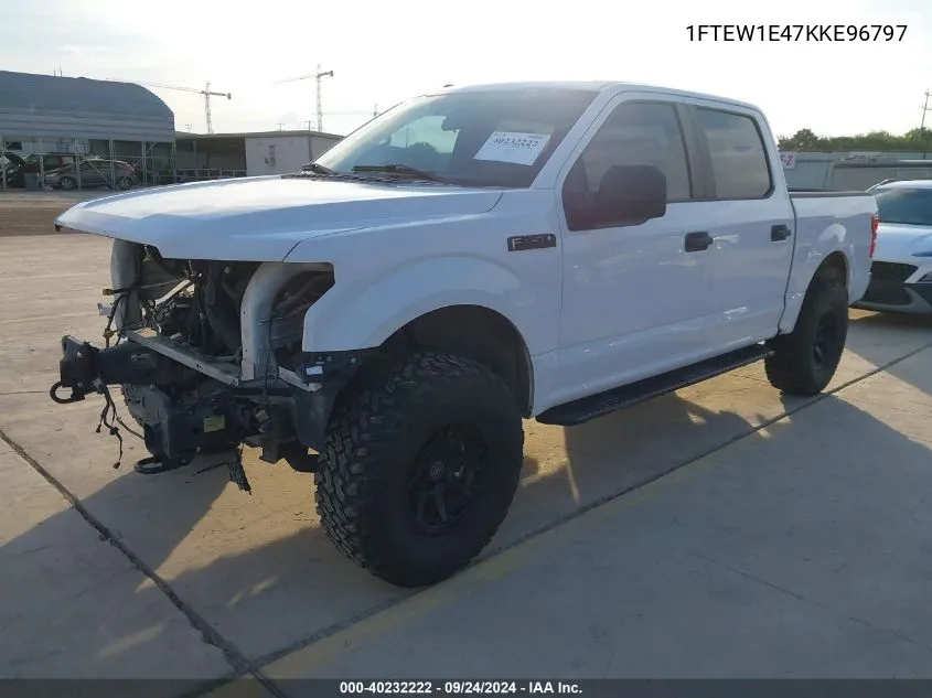 2019 Ford F-150 Xl VIN: 1FTEW1E47KKE96797 Lot: 40232222