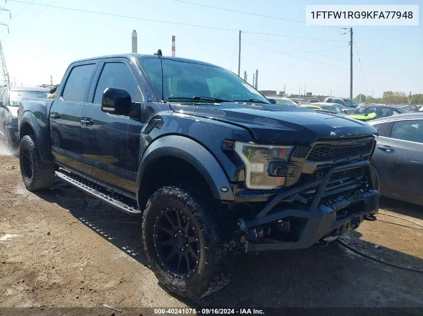 2019 Ford F-150 Raptor VIN: 1FTFW1RG9KFA77948 Lot: 40241075