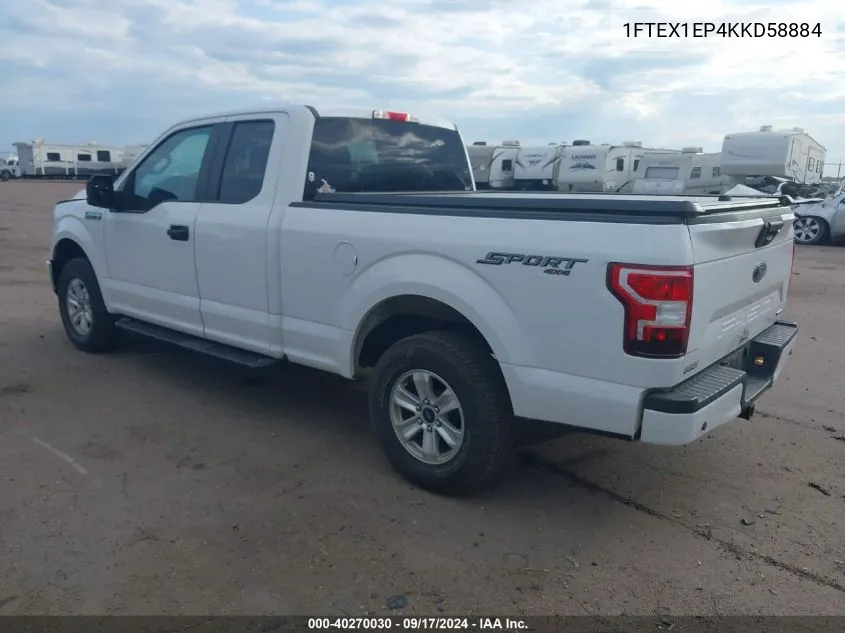 2019 Ford F-150 Xl VIN: 1FTEX1EP4KKD58884 Lot: 40270030