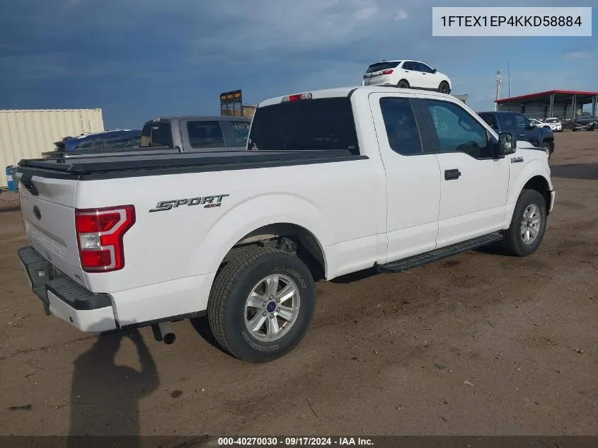 2019 Ford F-150 Xl VIN: 1FTEX1EP4KKD58884 Lot: 40270030