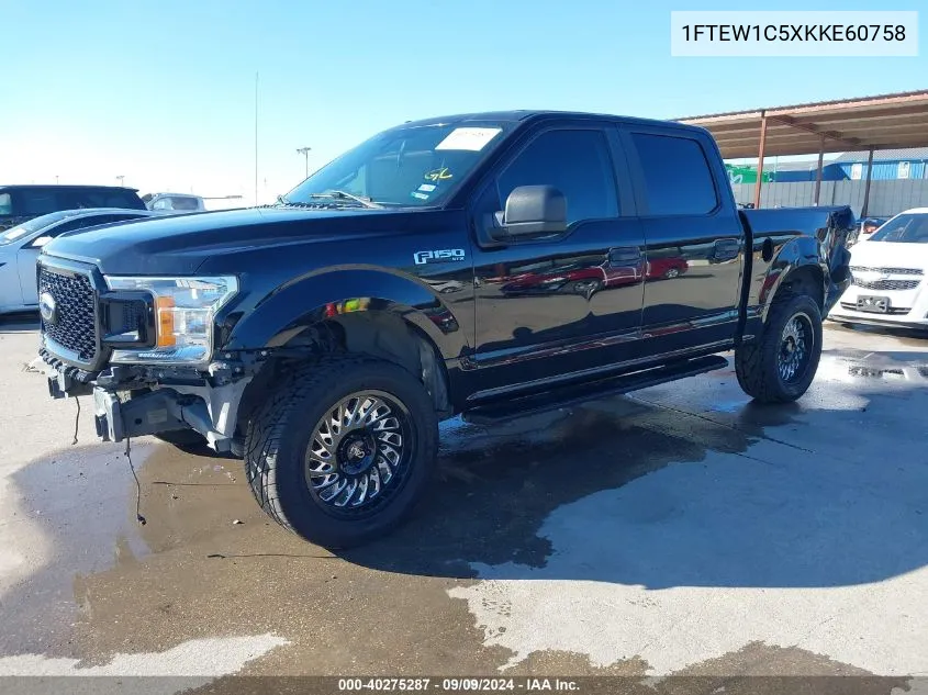 2019 Ford F-150 Xl VIN: 1FTEW1C5XKKE60758 Lot: 40275287