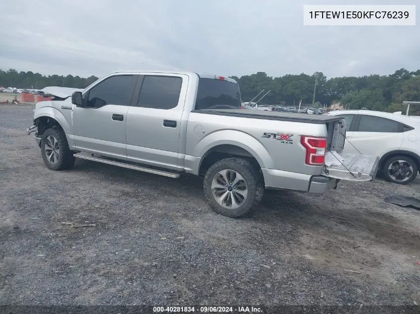 2019 Ford F150 Supercrew VIN: 1FTEW1E50KFC76239 Lot: 40281834