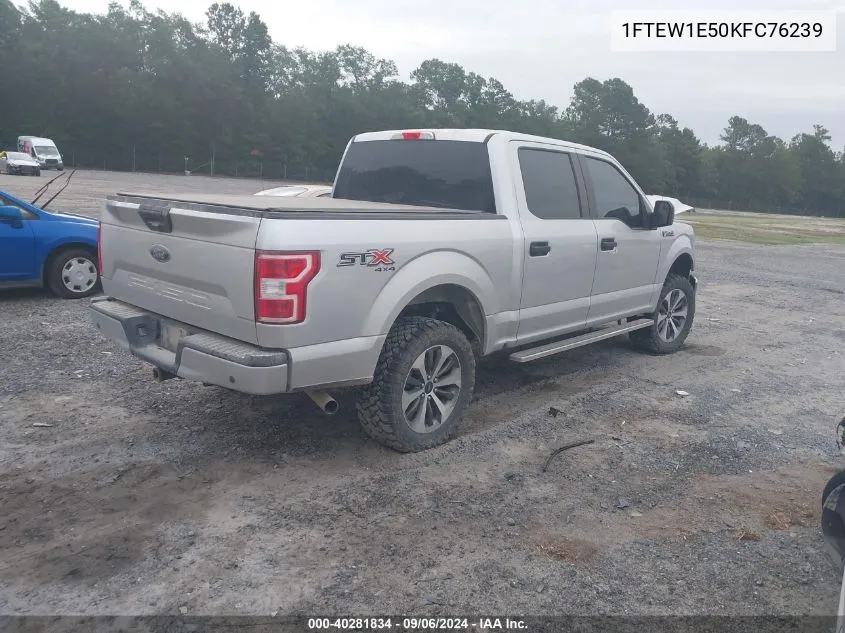 2019 Ford F150 Supercrew VIN: 1FTEW1E50KFC76239 Lot: 40281834