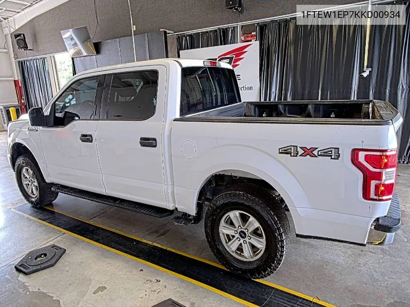 2019 Ford F-150 Xlt VIN: 1FTEW1EP7KKD00934 Lot: 40284003