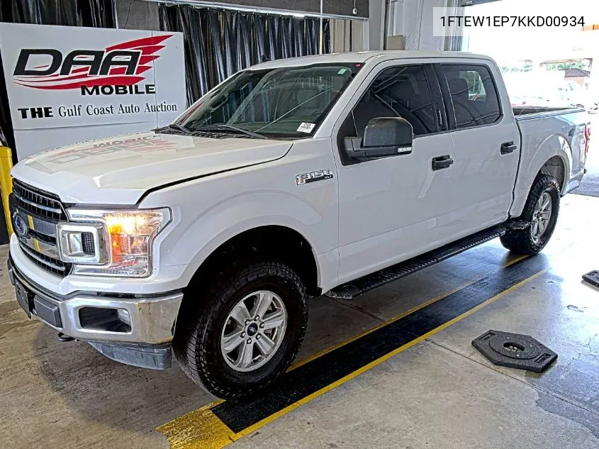 1FTEW1EP7KKD00934 2019 Ford F-150 Xlt