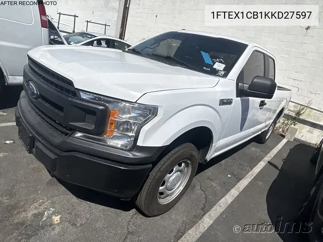 1FTEX1CB1KKD27597 2019 Ford F150 Super Cab