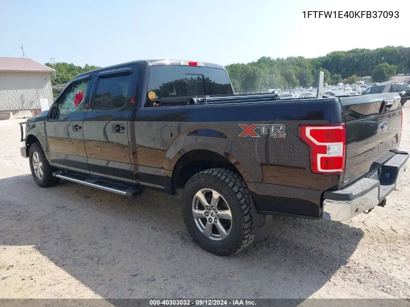 2019 Ford F-150 Xlt VIN: 1FTFW1E40KFB37093 Lot: 40303032