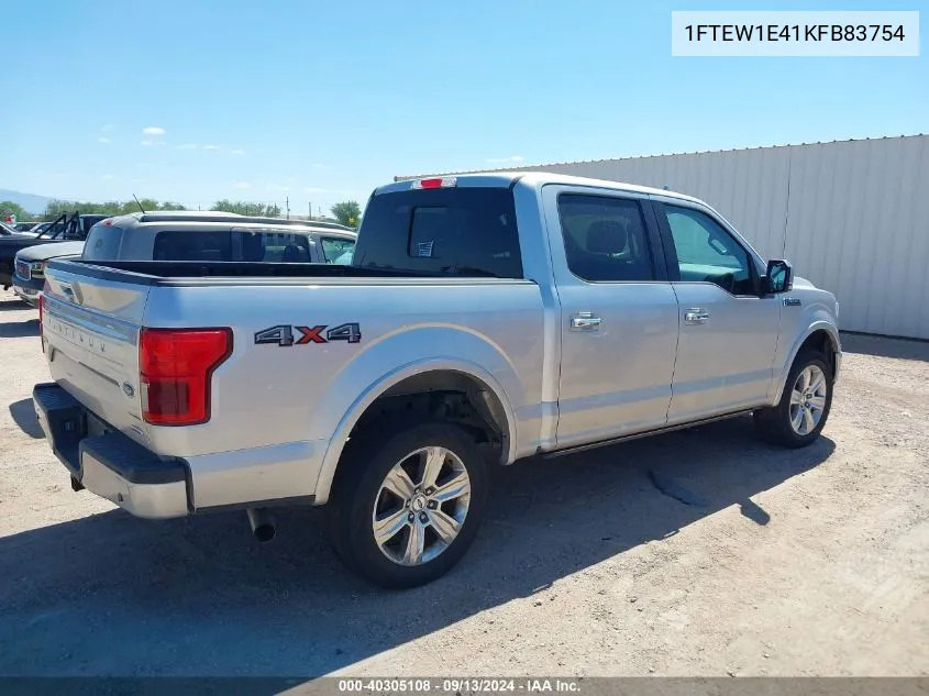 2019 Ford F-150 Supercrew VIN: 1FTEW1E41KFB83754 Lot: 40305108