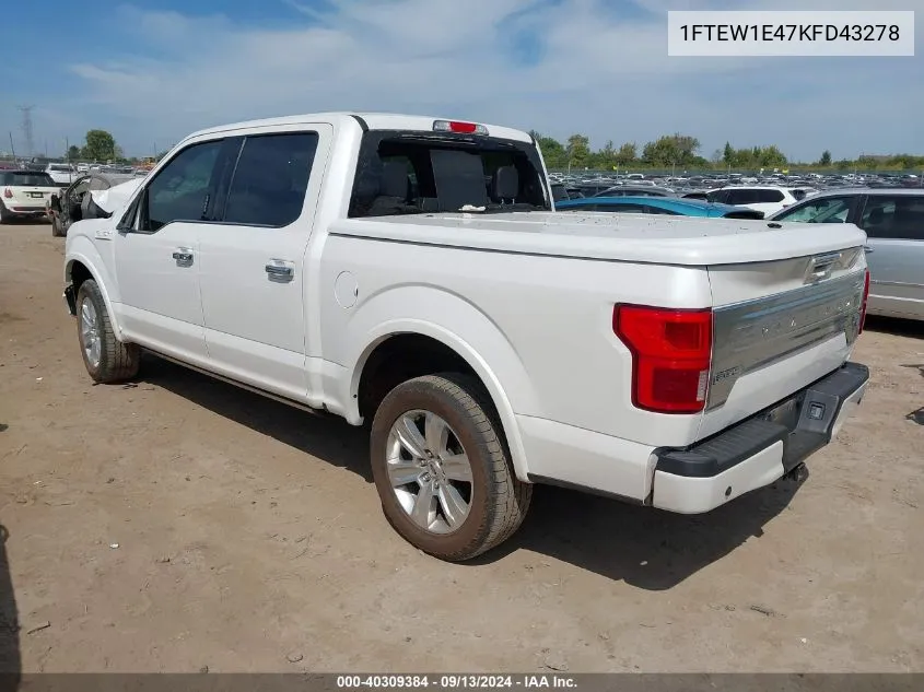 1FTEW1E47KFD43278 2019 Ford F-150 Platinum