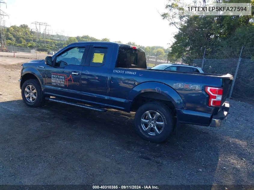 1FTEX1EP5KFA27594 2019 Ford F-150 Super Cab