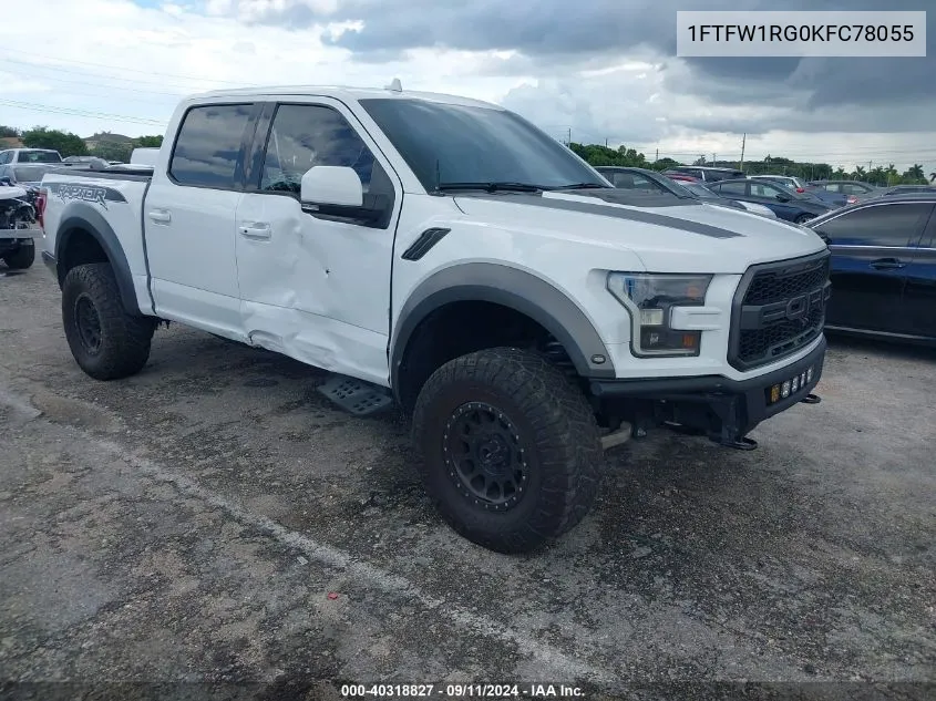 2019 Ford F-150 Raptor VIN: 1FTFW1RG0KFC78055 Lot: 40318827