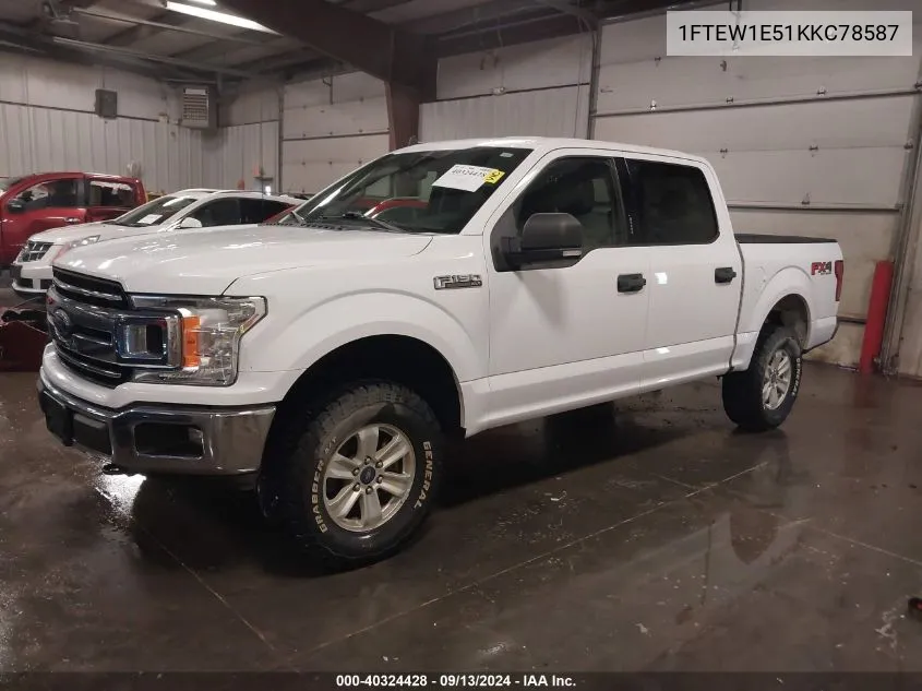 2019 Ford F-150 Xlt VIN: 1FTEW1E51KKC78587 Lot: 40324428