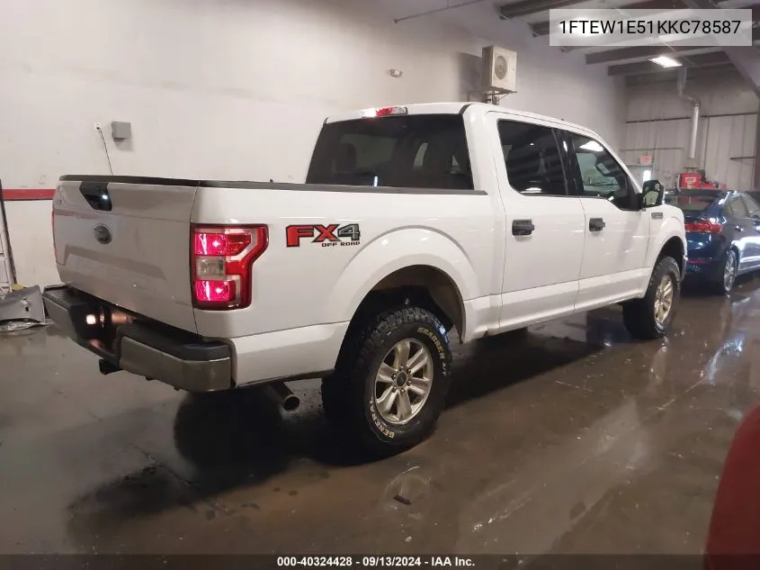 2019 Ford F-150 Xlt VIN: 1FTEW1E51KKC78587 Lot: 40324428