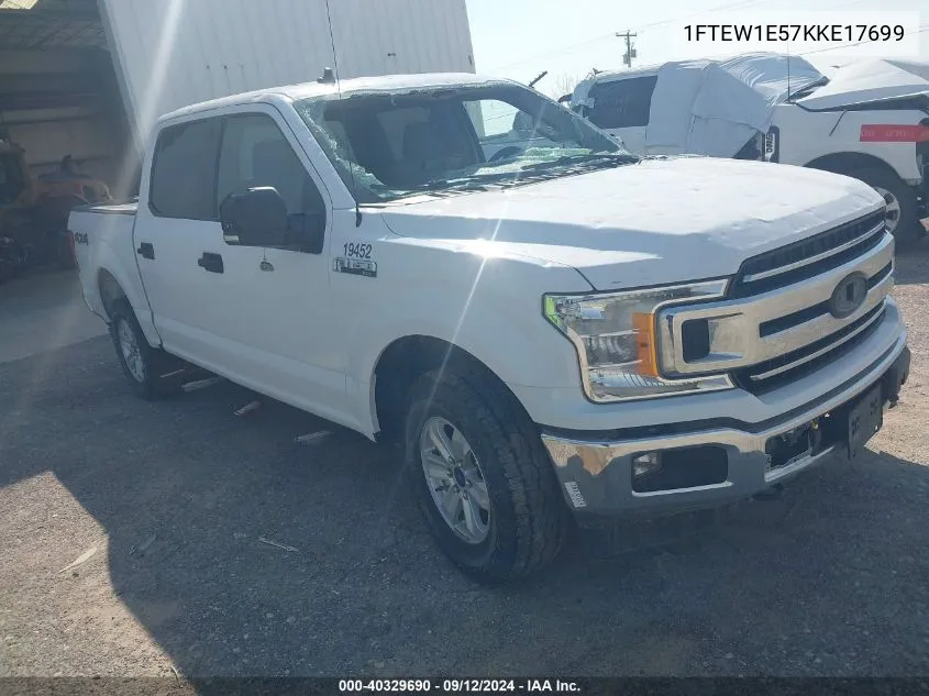 2019 Ford F-150 Xlt VIN: 1FTEW1E57KKE17699 Lot: 40329690