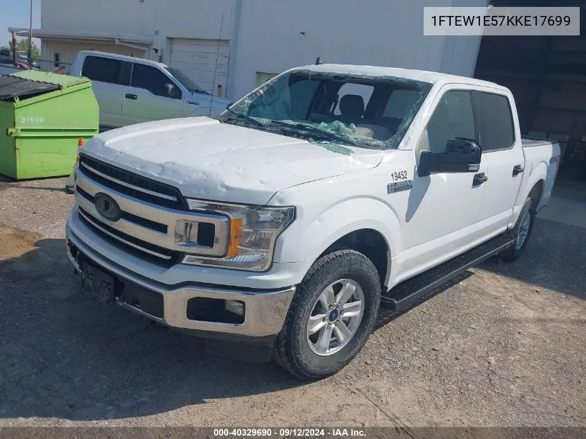 1FTEW1E57KKE17699 2019 Ford F-150 Xlt