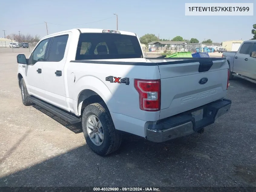 2019 Ford F-150 Xlt VIN: 1FTEW1E57KKE17699 Lot: 40329690