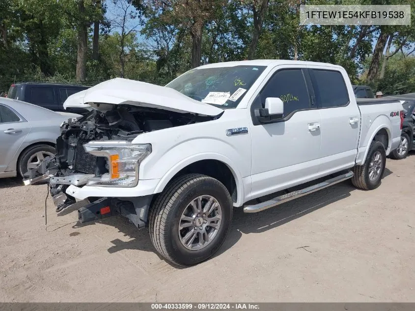 2019 Ford F-150 Supercrew VIN: 1FTEW1E54KFB19538 Lot: 40333599