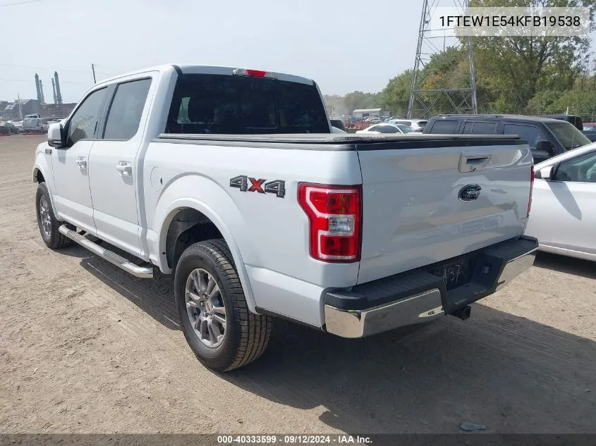 2019 Ford F-150 Supercrew VIN: 1FTEW1E54KFB19538 Lot: 40333599