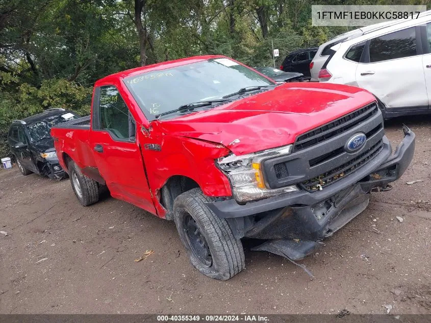 2019 Ford F-150 Xl VIN: 1FTMF1EB0KKC58817 Lot: 40355349