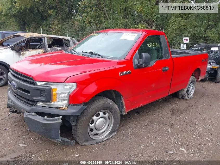 2019 Ford F-150 Xl VIN: 1FTMF1EB0KKC58817 Lot: 40355349