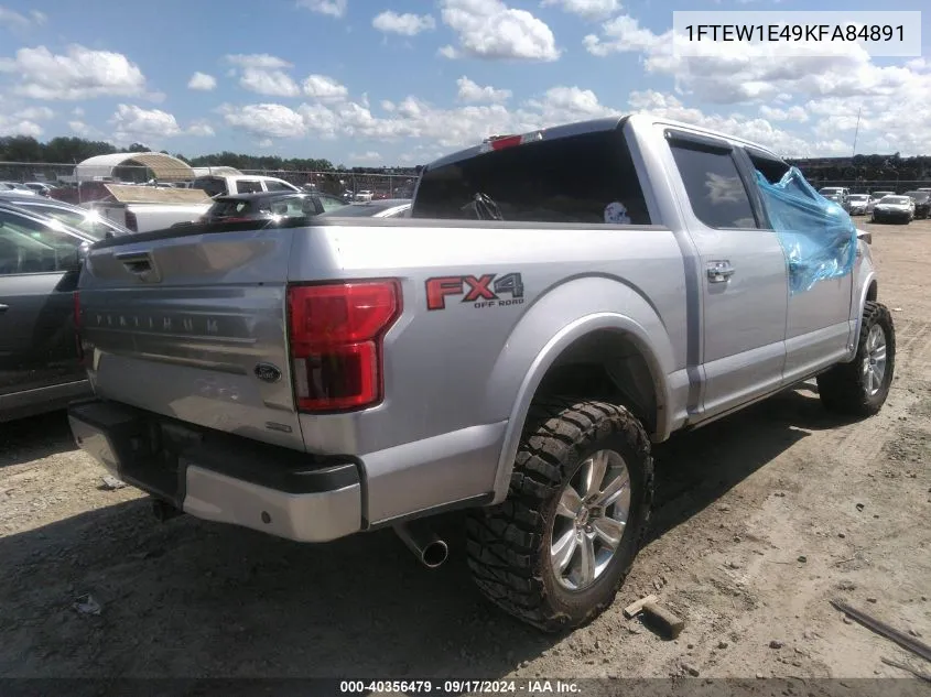 2019 Ford F-150 Platinum VIN: 1FTEW1E49KFA84891 Lot: 40356479